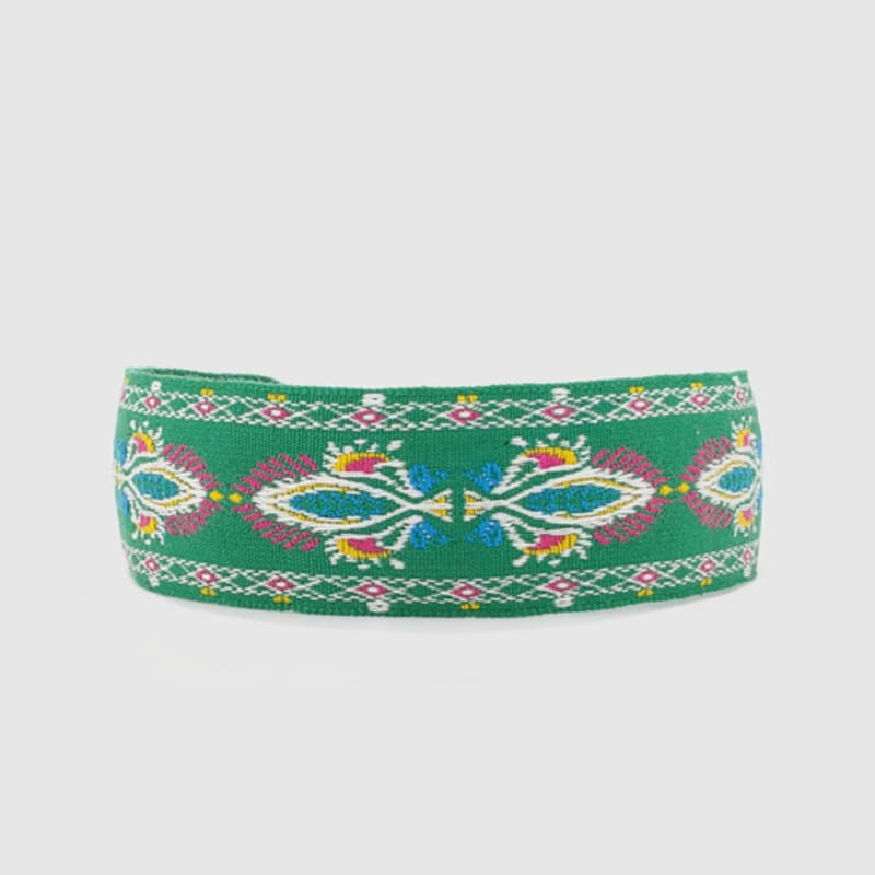 LALA Imported Lace Ethnic Hairband P-GREEN