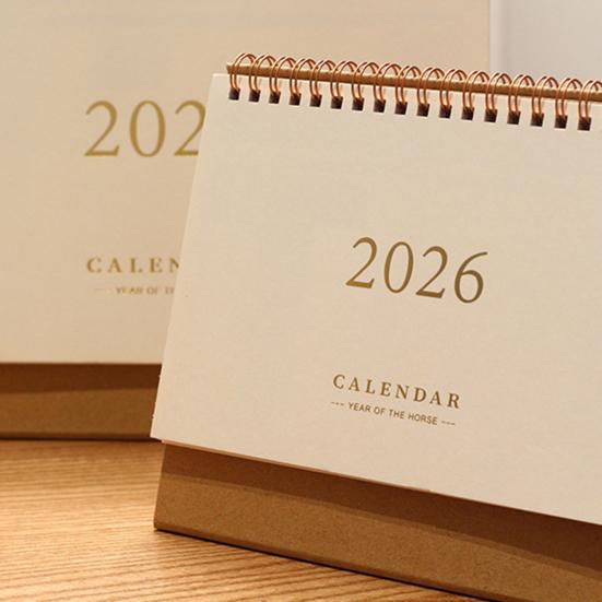 2026 Desk Calendar JAN 2026 - DEC 2026 Standing Flip Desktop Calendar 12 Months Planner with Twin-Wire Binding for Home Office School