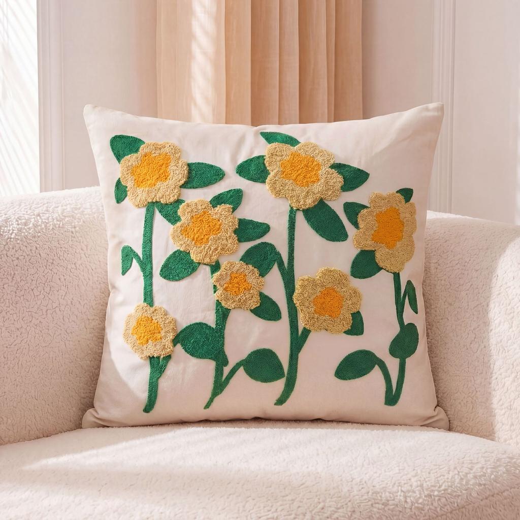 Embroidered Towel Cushion Pillow, Dropshipping, Ins-style Sofa Pillow, Home Bedside Cushion