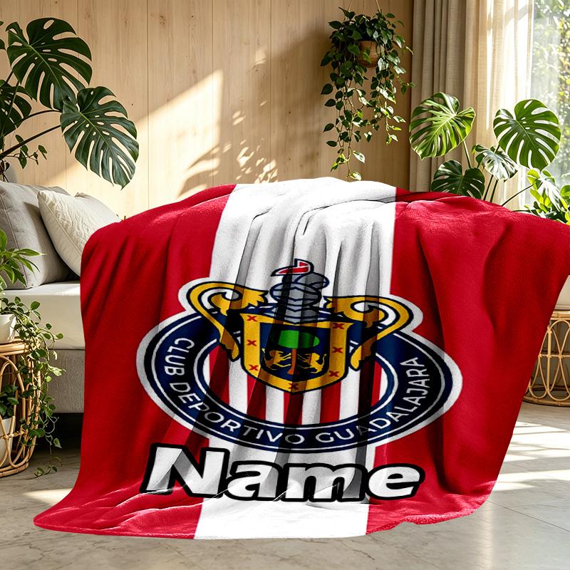Custom Name Personalized Club Deportivo Guadalajara Print Blanket, Home Decor, Bedroom, Sofa, Camping, Couch, Gifts for Birthday ChristmasEnthusiasts