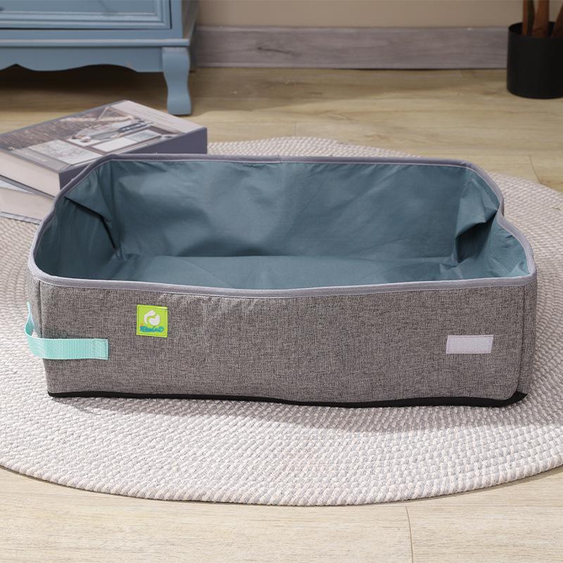 Semi Enclosed Cat Litter Box Foldable Portable Waterproof Oxford Cloth Open Cat Toilet  Cat Litter Box Pet Supplies Pet