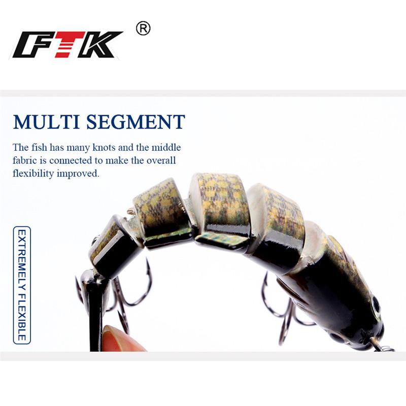 FTK 1 Stück 8,4 cm – 19 g, 6 Abschnitte, mehrteiliger Köder für kleine Fische, Schwimmköder, Barracuda-Köder