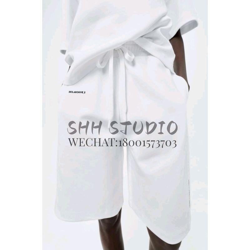 Spring New Minimalist Double-Sided Cloth Printing T-shirt 0264063 High Waist Lace Up Casual Shorts 0264064