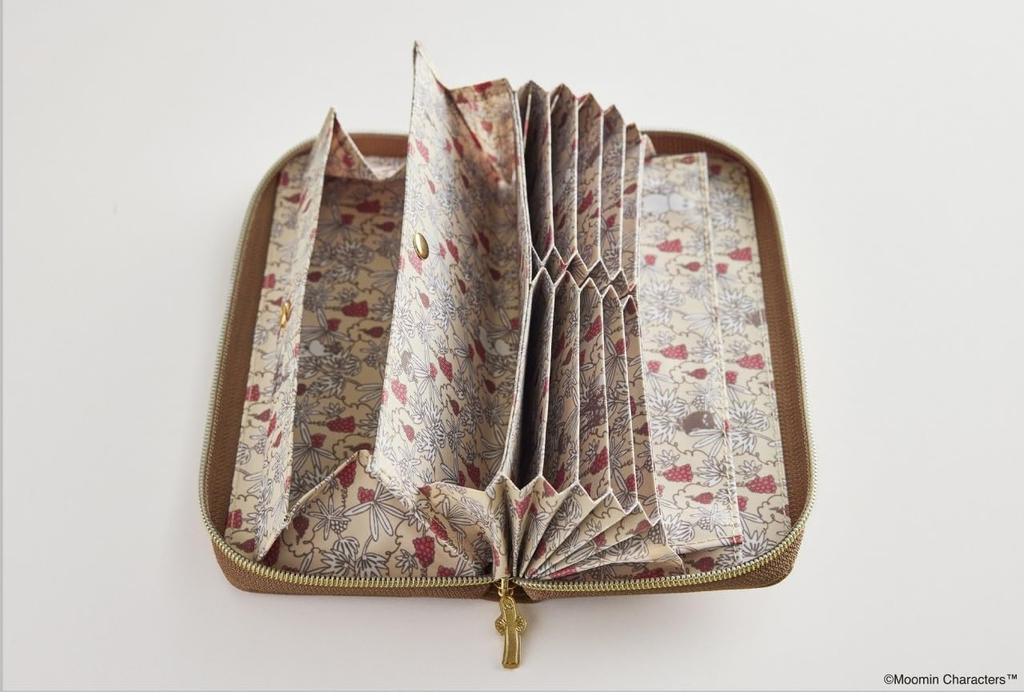 MOOMIN Large Capacity Bellows Long Wallet for Easy Viewing of Cards BOOK ROSE BROWN (Variety)