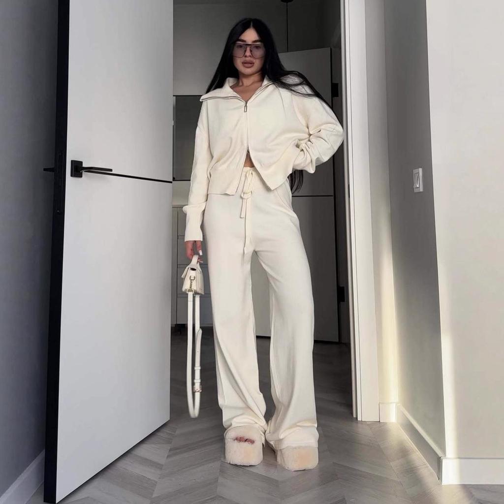 2025 Autumn Women's Fashion: Versatile Sweater, Collared Shirt & Pants Set