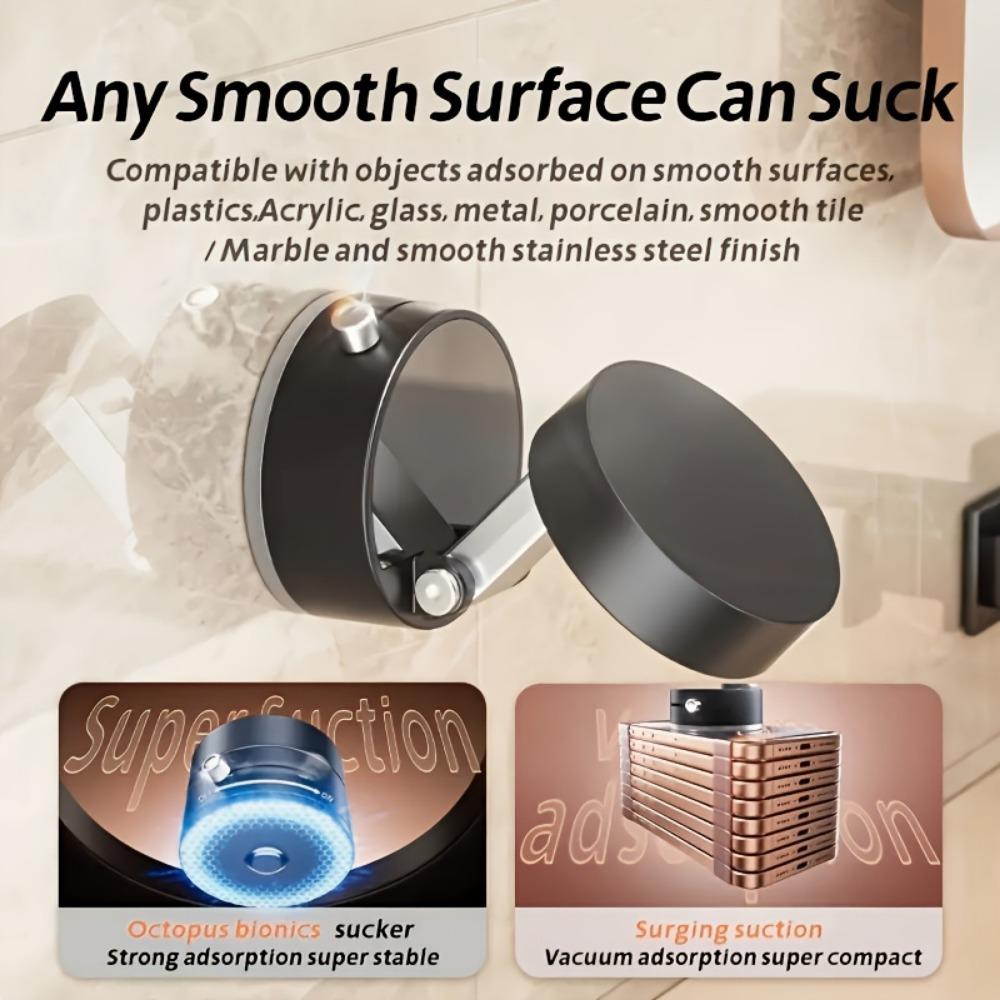 Dual-sided Vacuum Magnetic Mount, 360° Hands-free Folding for Video and Navigation, Easy To Install, One-handed Operation