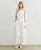 Artid Minimal Shirred Sleeveless Dress_White