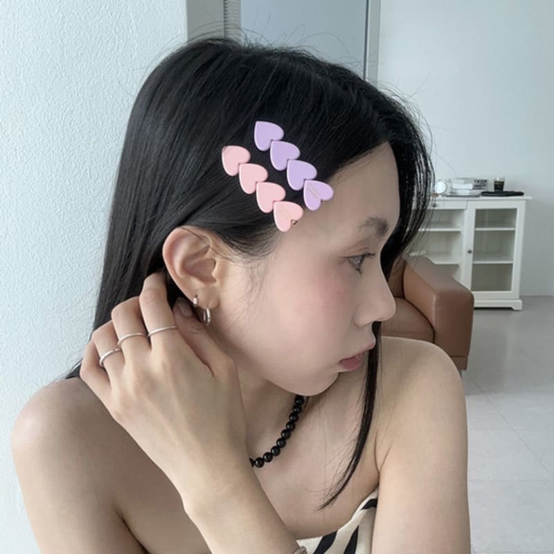 

мохе 4харт заколка для волос (8 цветов) baby pink