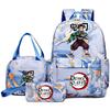 3 Stück/Set Anime Demon Slayer Aufdruck Rucksack Handtasche Federmäppchen für Teenager Schüler Mädchen Junge Schultasche Damen Große Kapazität Wasserdicht Reise Tasche