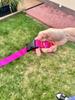 Dog Leash with Shock Absorber 380cm FUCHSIA Adjustable HandsFree Made in Poland