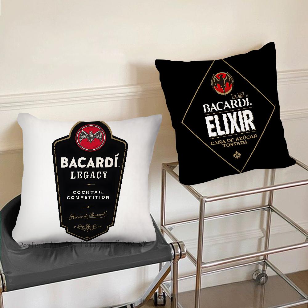 Spirituosen B-Bacardi-i Kissenbezug Quadratisches Kissen Schlafzimmer Sofa Freizeit Komfortkissen Auto Wohnzimmer Heimdekoration
