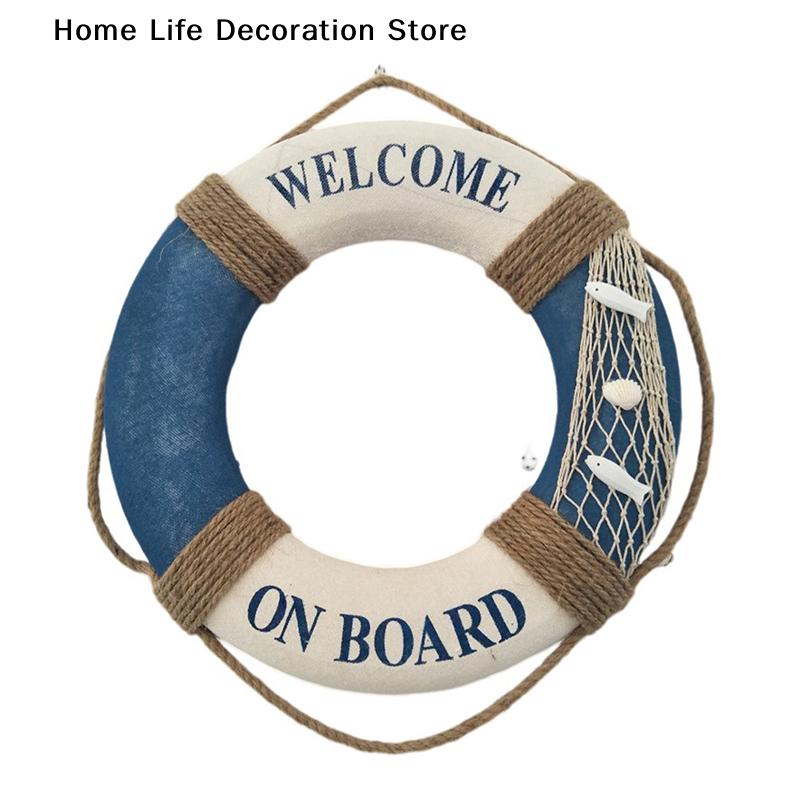 Marine Mittelmeer Familie Adorment Rettungsring Wandbehang Dekorationen Bar Wohnkultur Requisiten Nautischen Rettungsring Hochzeit Handwerk