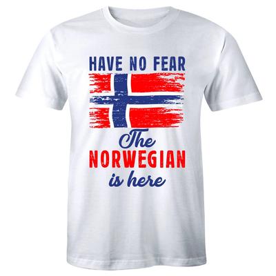 Keine Angst, der Norweger ist da Kurzarm-T-Shirt für Herren Geschenk-T-Shirt