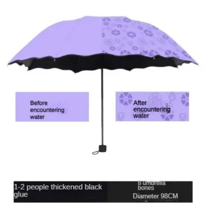 Portable Umbrella Creative Water Flowering Umbrella Ruffled Sunny and Rain Umbrella Windproof UV-proof Manual Vinyl Umbrella