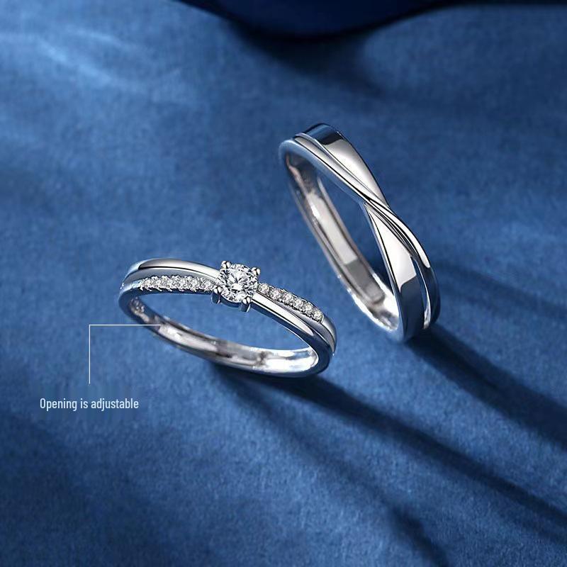 Korean-Style Möbius Couple Rings: Unique Intertwined Design for Men & Women.