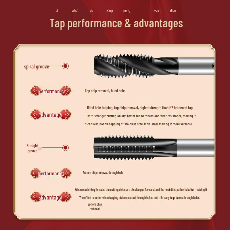 Tiangong High-Performance Molybdenum-Plated 6542 High-Speed Steel Screw Tap