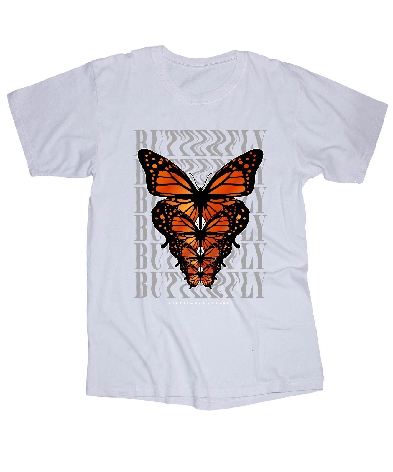 

BUTTERFLY white T-shirt Trippy Graphic XL
