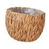 Gourd Grass Plant Stand Flower Pots Holder with Plastic Lining Natural Woven Planter Basket Rack for Home or Office Use