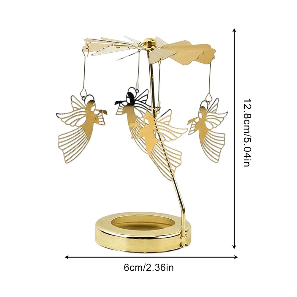 Christmas Aromatherapy Carousel Candles Holder Christmas Rotary Gold Carousel Candle Spinner Metal Tea Lamps Home Decor