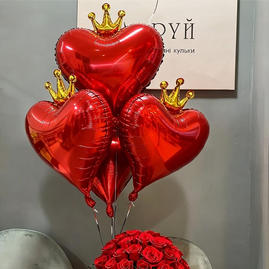 6pcs 19-Inch Red Heart Balloons Romantic Heart-Shaped Balloons for A Special Anniversary Party Theme Festive Decorations