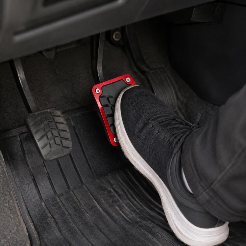Car Pedal Pads Anti Slip Metal Foot Pad Cover Set for Manual Cars, 3 Piece Non Slip Inserts with Screw Fastened Design for Daily Commuting