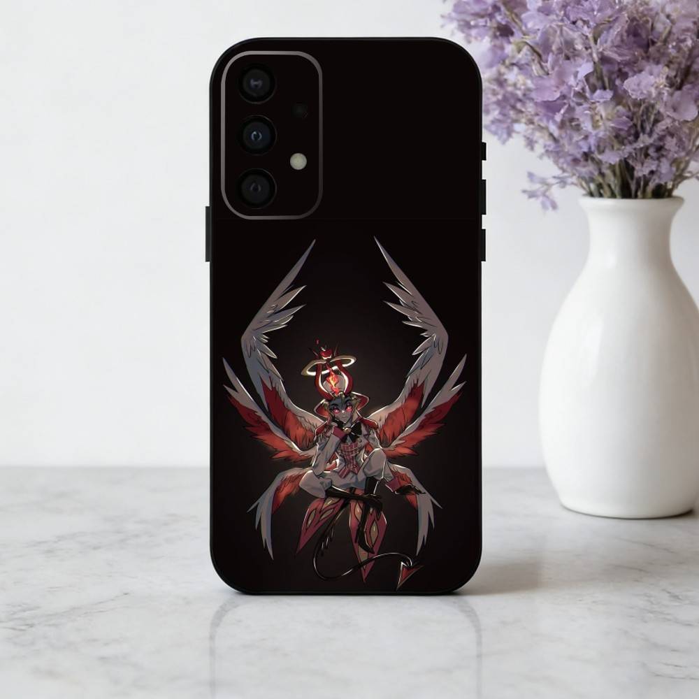 H-Hazbin H-Hotel L-Lucifer M-Magne Phone Case For Samsung Galaxy A73,A72,A71,A70,A53,A52,A51,Soft Silicone Black Cover