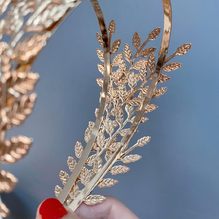 Greek Leaf Shape Hair Hoop Luxurious Model Show Tiaras Bride Styling Headwear