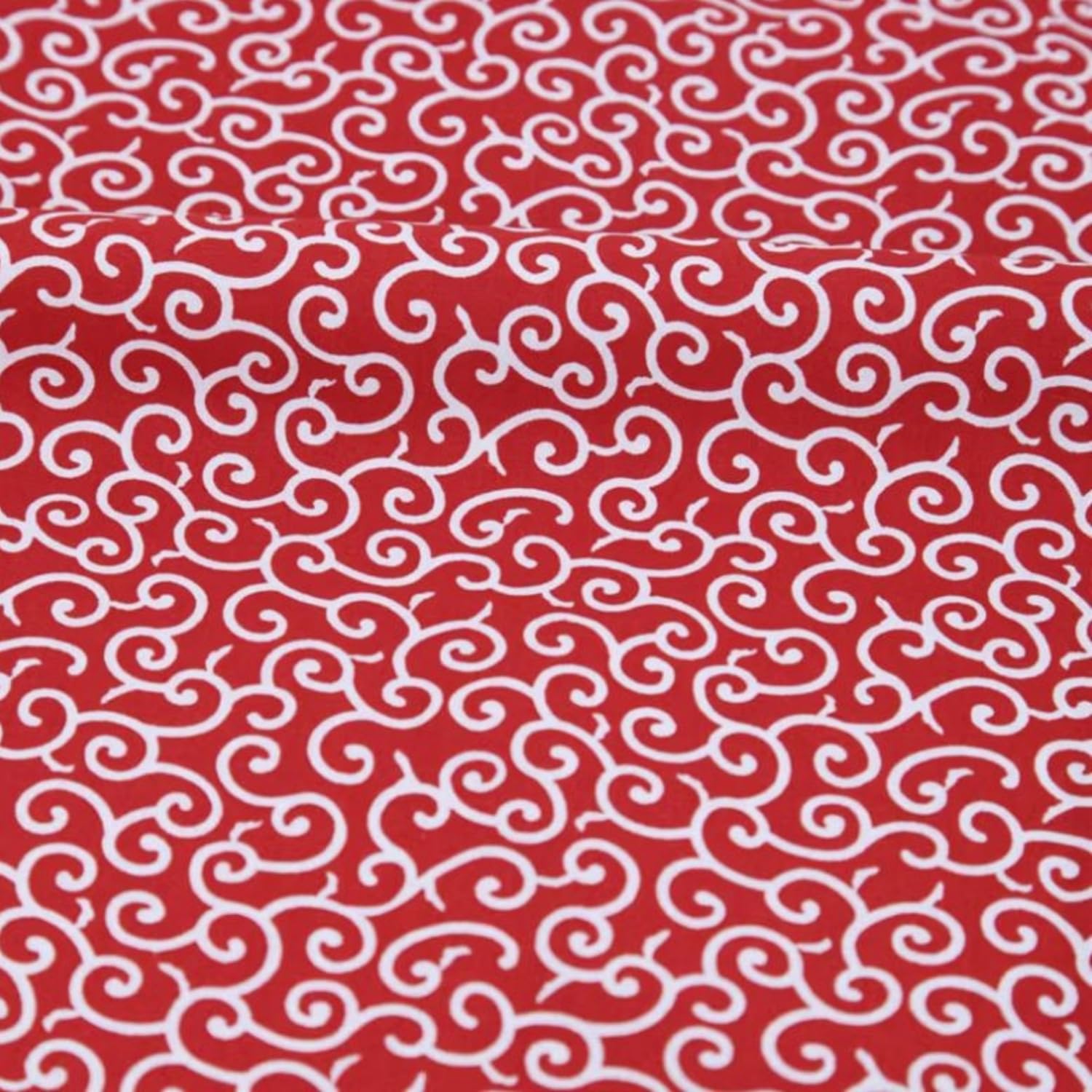 

Arabesque Pattern Cotton 148cm Japanese Karakusa Pattern [moonfarm] Fabric, Wide, 100% Cotton, (Red, 2m)