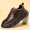 Men'S Shoes Autumn Leather Casual Sports Shoes Men'S Thick-Soled Lightweight Air Cushion Sole Heightening Black Dad Trendy Shoes