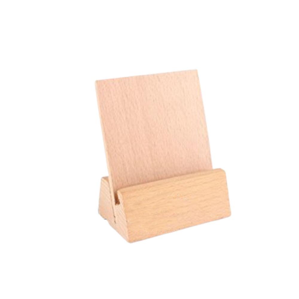 

12-21 CM Wooden Desk Calendar Holder Natural Solid Wood Card Display Stand Multi-Functional Stable Base Postcard Holder