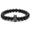 100% Natural Volcanic Lava Bracelet Homme Black Zirconia Braclet Cross Braslet Hematite Brazalete  Bileklik Gift For Boyfriend