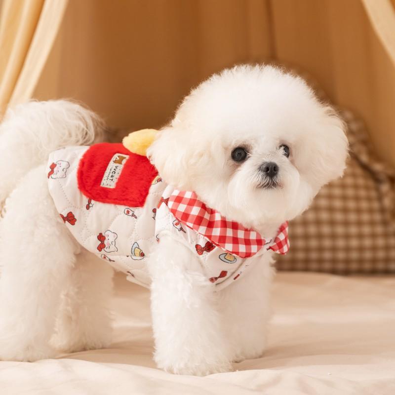Pet Dog Vest Warm Fleece Harness Coat Small Dogs Cats Teddy Cute Two-Legged Outfit XS To XL