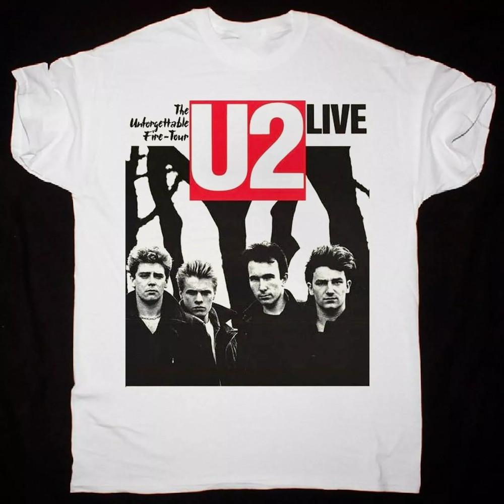 U2 BAND Футболка унисекс The Unforgettable Fire Tour Полный размер S-5XL XL