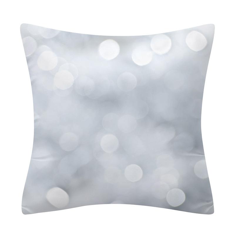 Snow Christmas Pillowcase Blue and White Printed Cushion Cover Snowflake  Tree Throw
