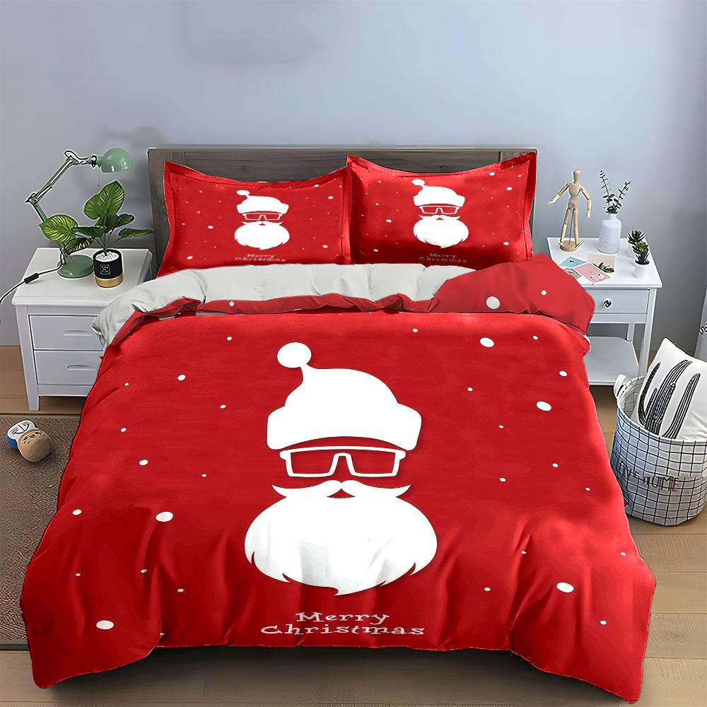 Santa Claus Christmas Design Bedding Duvet Cover Set (1*Duvet Cover 2*Pillowcases, without duvet insert)