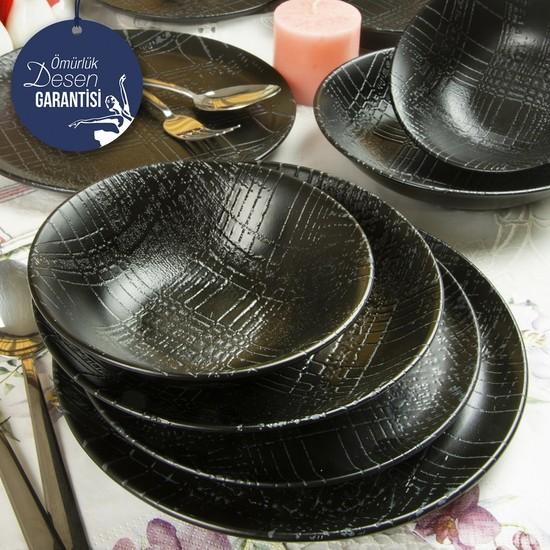 

Porland Dark Grille 24-Piece Dinnerware Set for 6 Persons