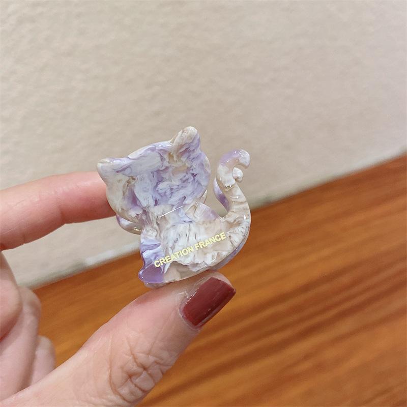 

Мини-заколка для волос «Коготок кошки» премиального французского качества с золотой маркировкой для стильных повседневных образов Taro Purple