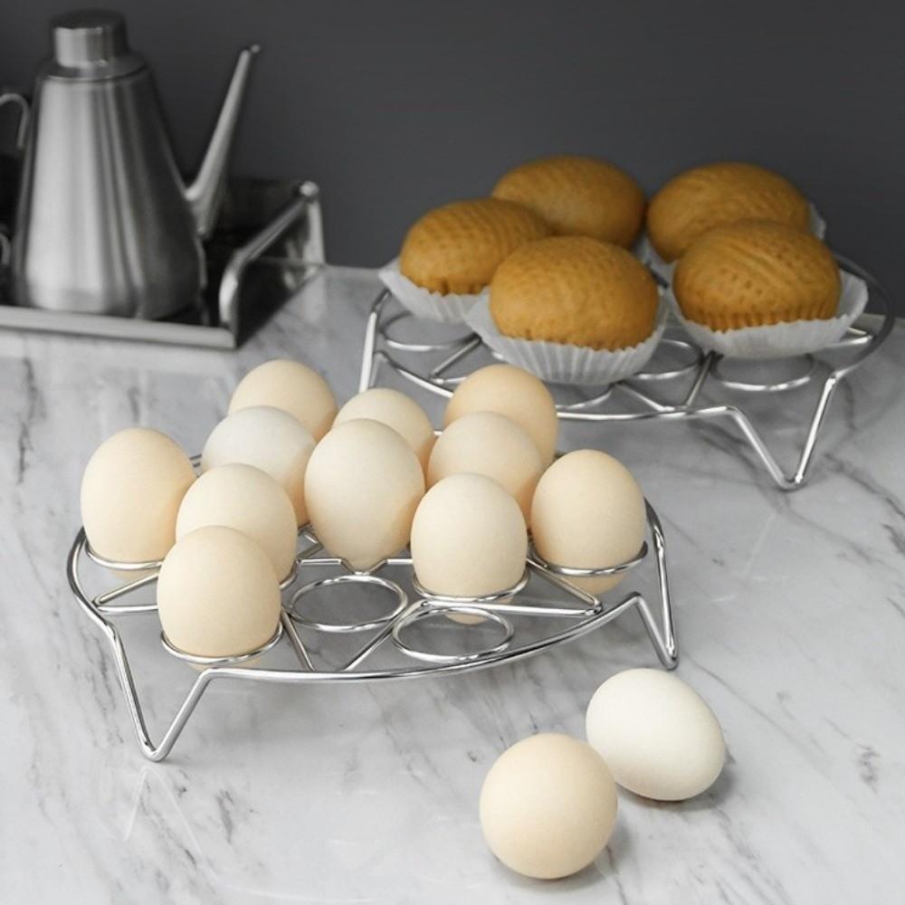 1/2PCS Stainless Steel Egg Cooking Rack Efficient Professional Food Steamer Shelf with Foot Rust-proof Steaming Tray