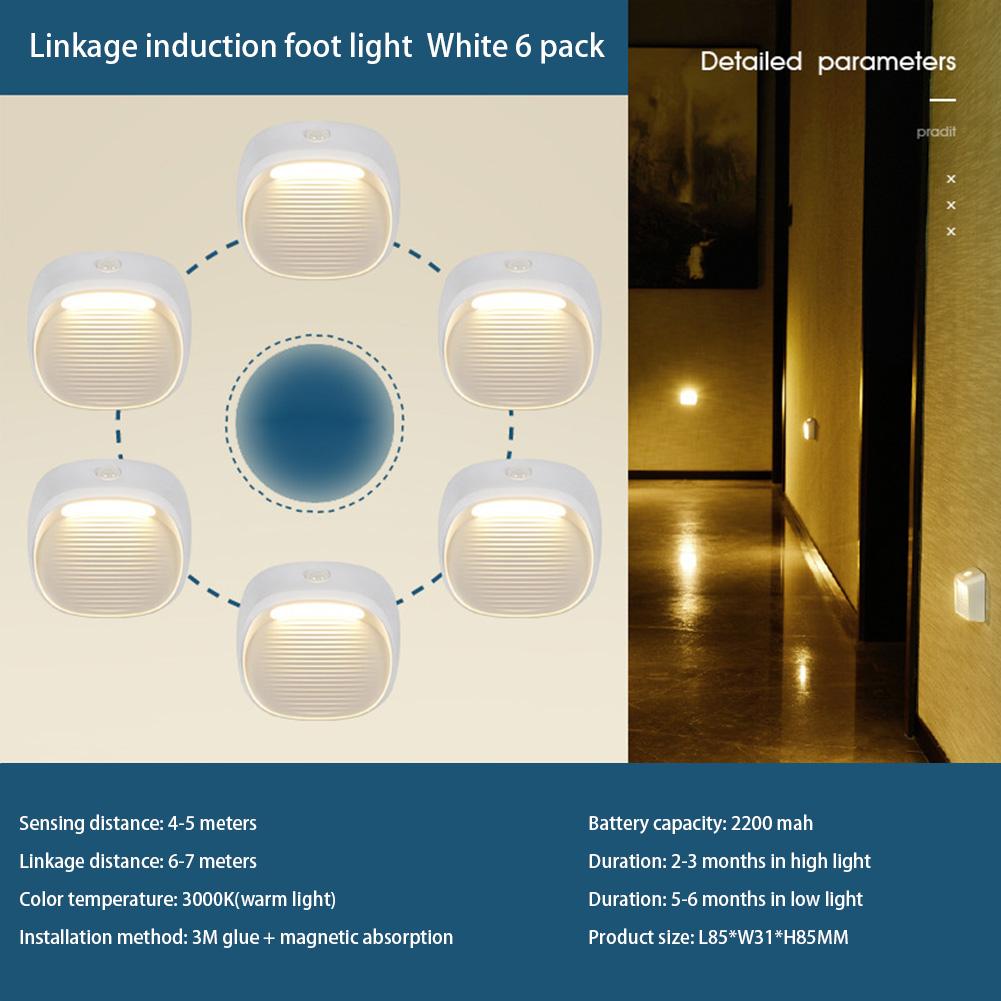 Motion Sensor Light Type-c Rechargeable 2200mA Battery Cordless Automatically Lights Up Safe Lights for Stairs Hallway Bathroom