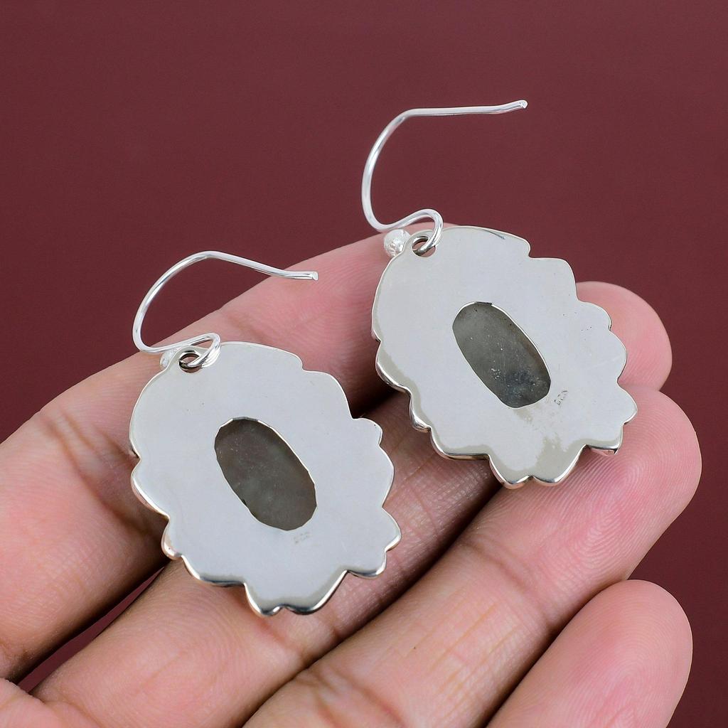 Moss Prehnite Earring Natural Gemstone Jewelry Handmade Earring 925 Sterling Silver Earring Birthstone Jewelry Women Earrings Gifts For Wife