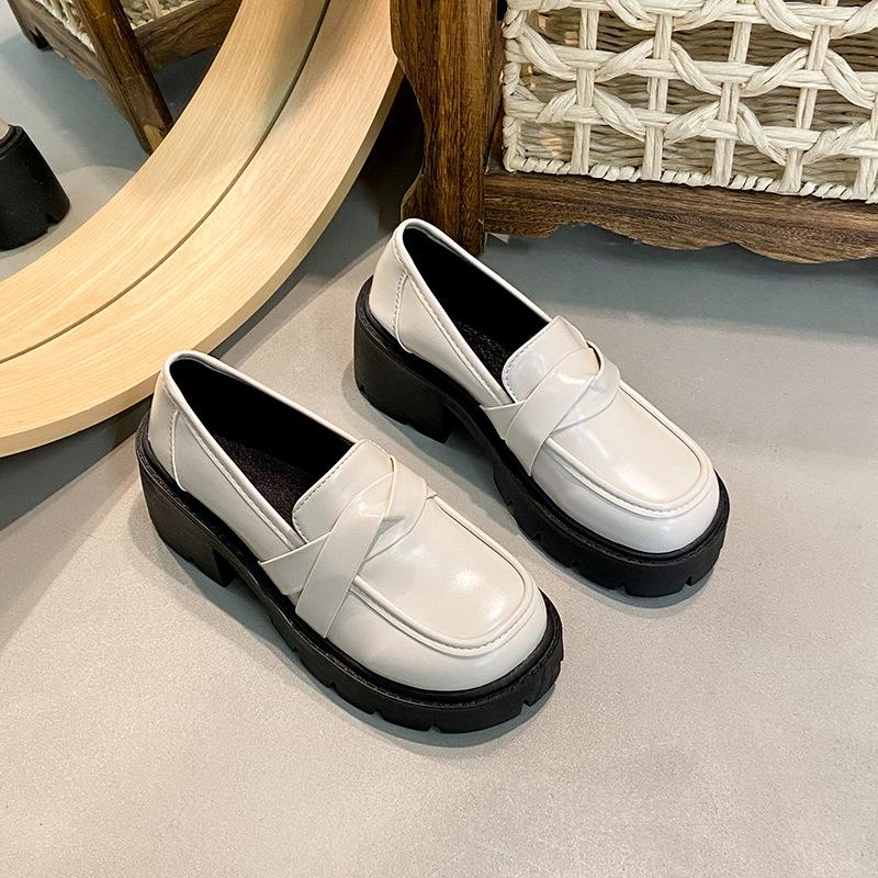 Platform Small Leather Shoes Women's Summer 2025 New Retro British Style Versatile Heightening Loafers Single Shoes