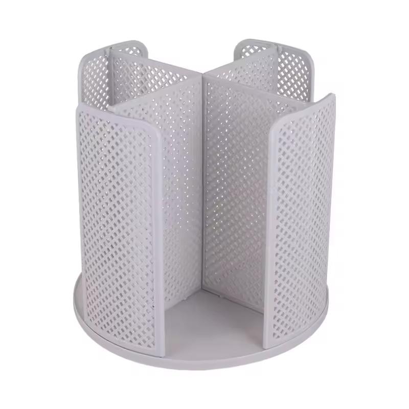 Rotatable Plastic Cup Storage Organizer 360 Degree Dispenser 4 Compartment Cups And Lids Holder Detachable Desktop Coffee Cup Dispenser