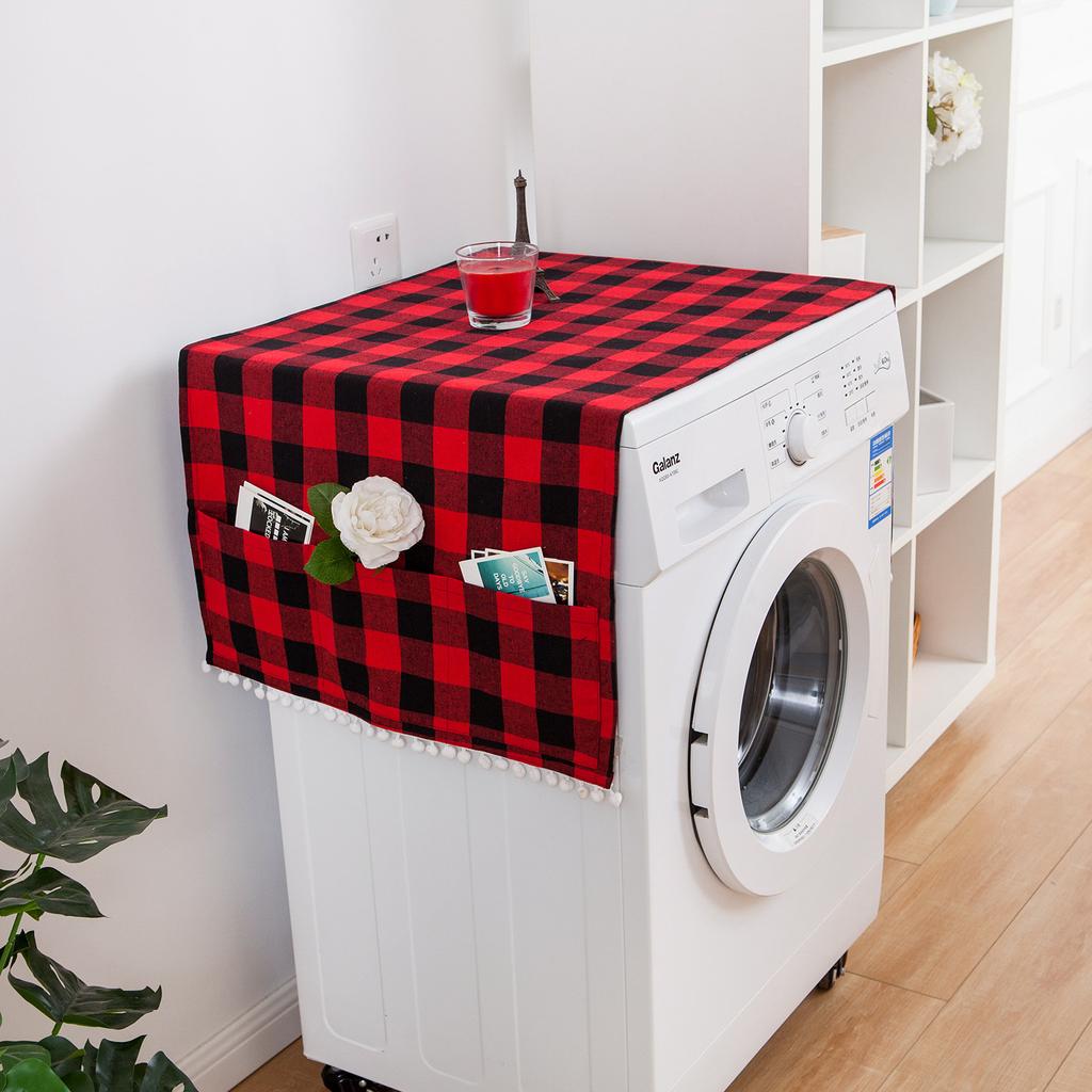 Table Cover Waterproof Dryer Covers for The Top Fridge Dust Cover Anti-slip Washer and Dryer Top Covers for Home and Kitchen Dust-proof