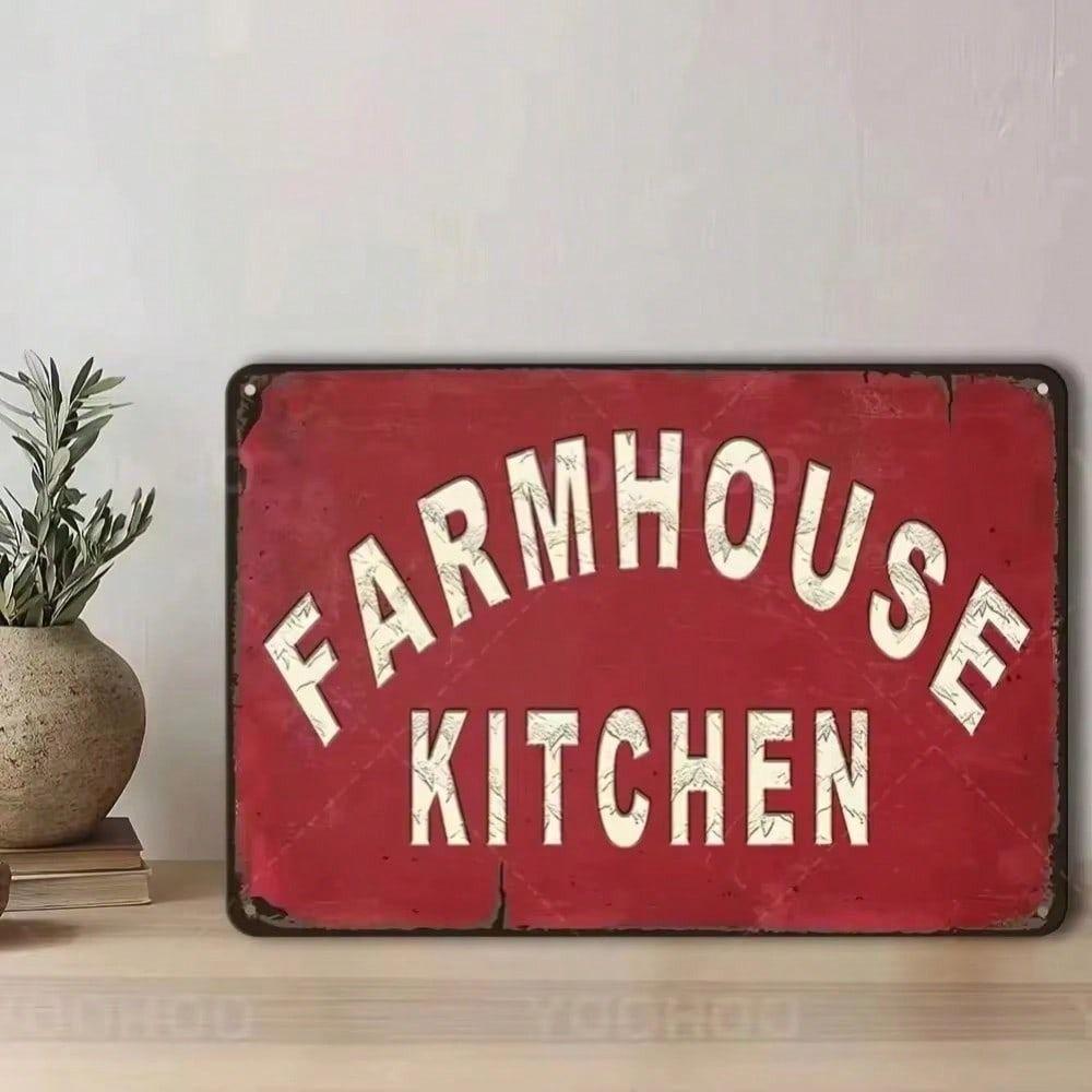 Vintage Metal Farmhouse Kitchen Sign Wall Art Decor