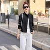 2025 Spring Women's Solid Color Loose PU Leather Stand Collar Jacket Coat Z8805