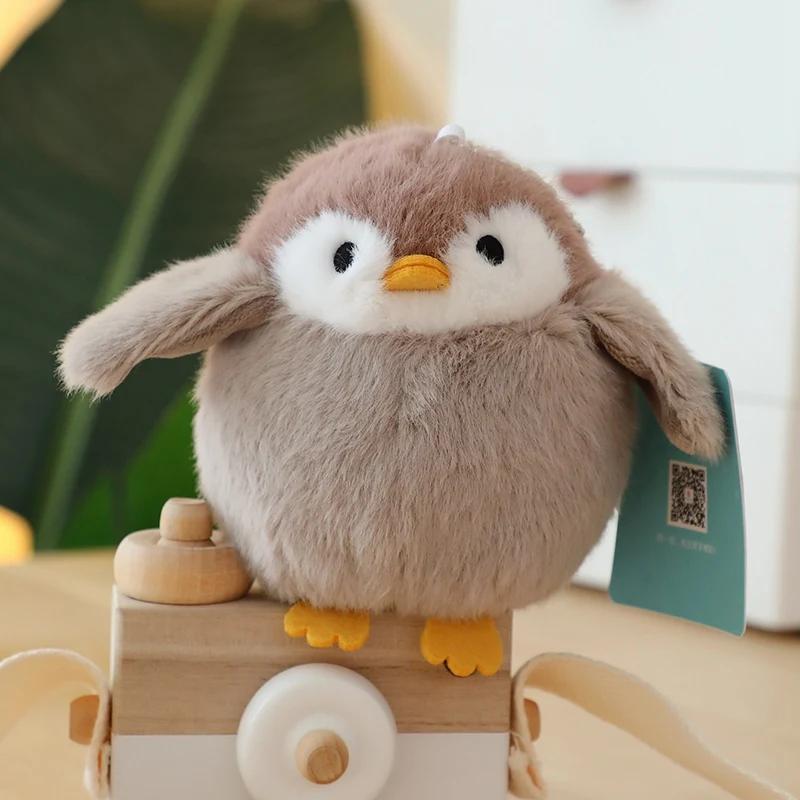 11cm Lovely Mini Bird Plush Toys Cute Simulated Kiwi Parrot Tit Bird Doll Cute Lifelike Bird Sparrow Bag Pendant Xmas Gifts Girl