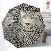 1 Stück Leopardenmuster Automatischer Faltregenschirm mit 8-Speichen Winddichtem Design, Tragbarer Faltbarer Sonnenschirm Für Halloween 116