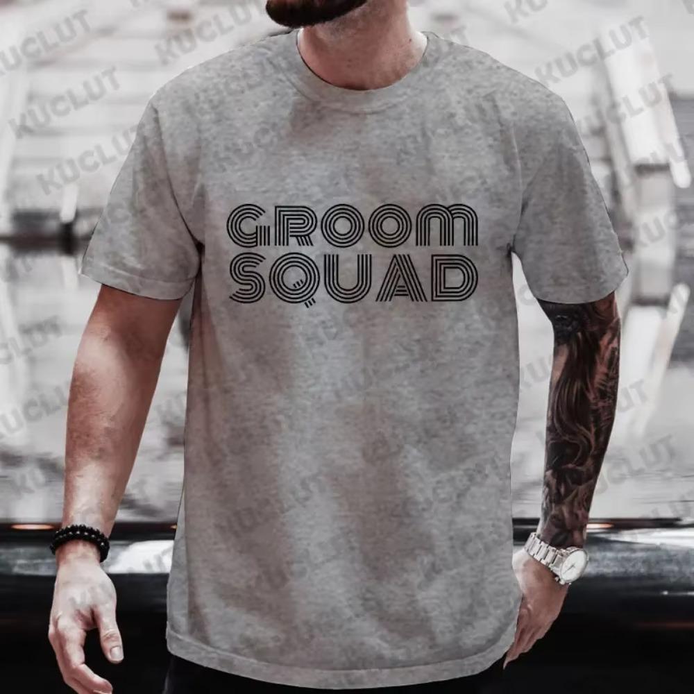 Groom Squad Shirt Stag Bachelor Party T-shirt Graphic Tee Team Future Groom Wedding Groomsman Blouses Male Tops Best Man Tshirt