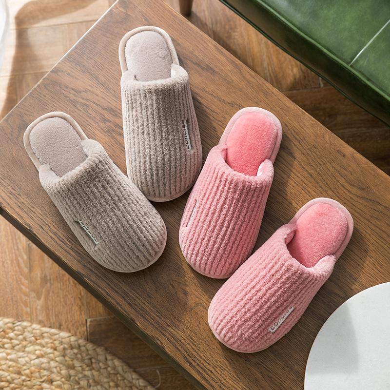 2023 Women's Warm Plush Indoor Slippers: Closed-Toe Cotton for Autumn & Winter
