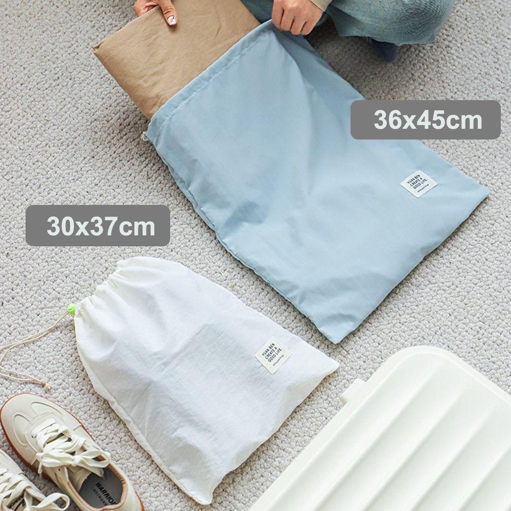 1pc New Drawstring Storage Bag Waterproof Large Capacity Pouch Bag Dopamine Color Nylon Lazy Toiletries Bag